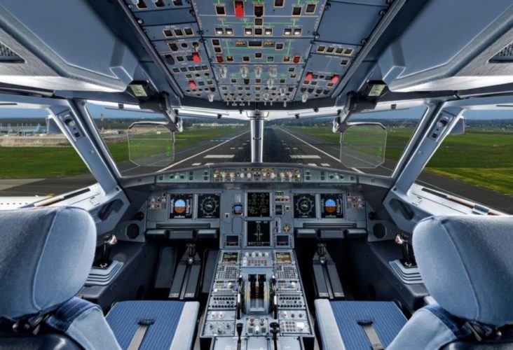 airbus cockpit view take off